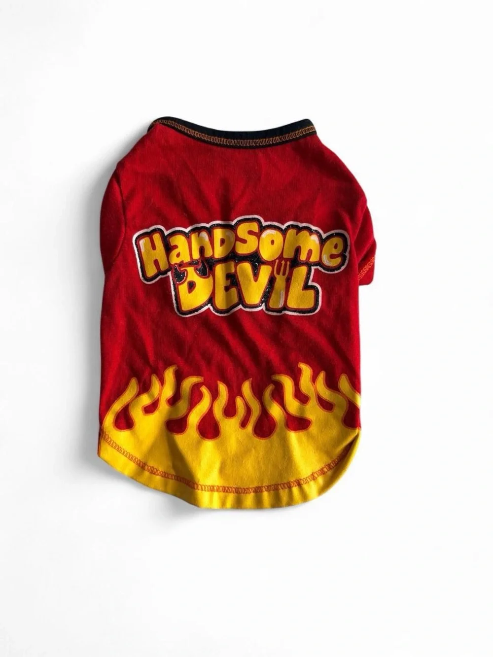 Handsome Devil Red Flame Dog Shirt XS